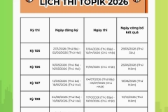 LỊCH THI TOPIK 2026 ĐÃ CÓ! 